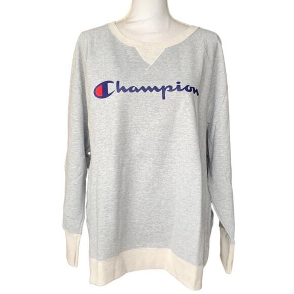 Champion Tops - Champion Oxford Fleece pullover sweatshirt grey plus size 4X logo classic